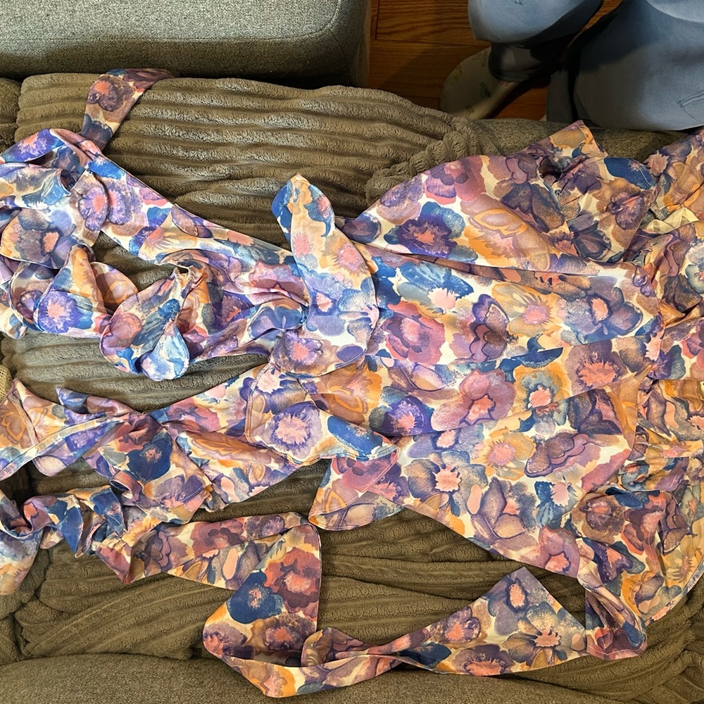 Floral Multicolor Tie Back Romper